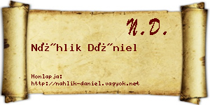 Náhlik Dániel névjegykártya